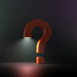 A question mark lamp with light shining down symbolize anonymous shopping.