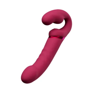 Lovense Lapis wearable pink vibrator with a curved dual-arm design, shown on a light background.
