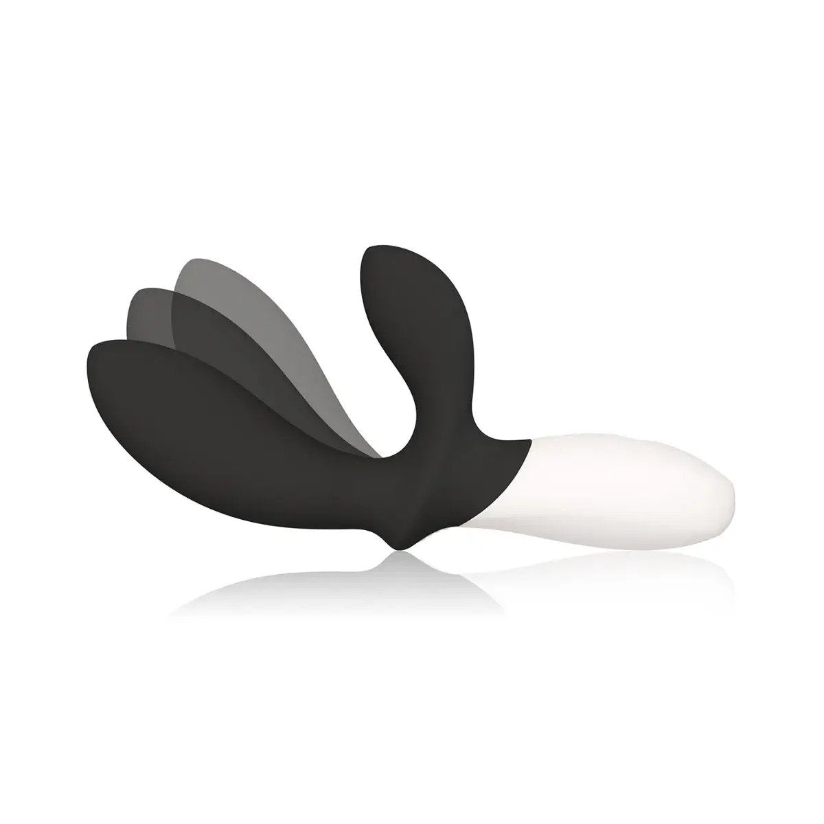 LELO LOKI Wave 2 in black and white showing waving motion illustration