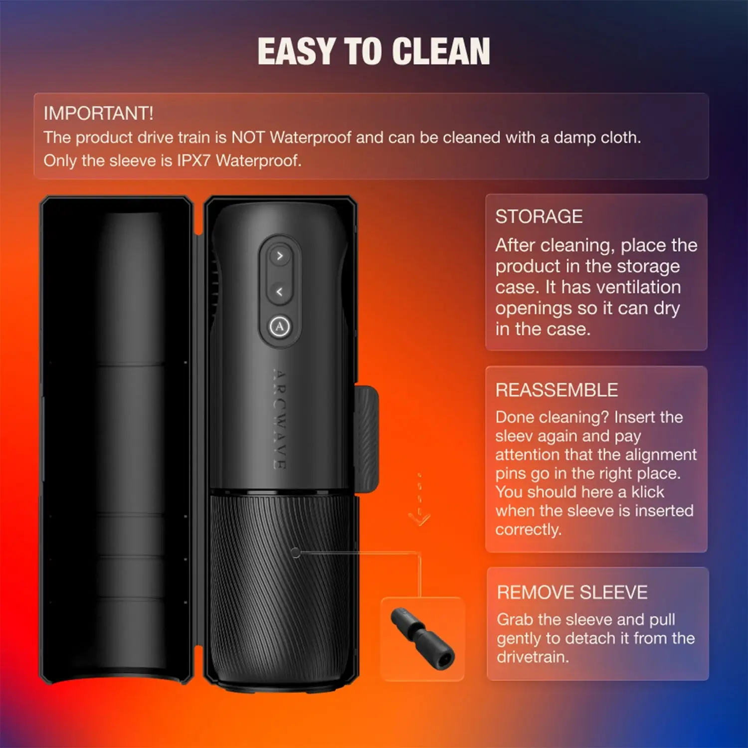Arcwave Orbit cleaning, storage, and reassembly guide