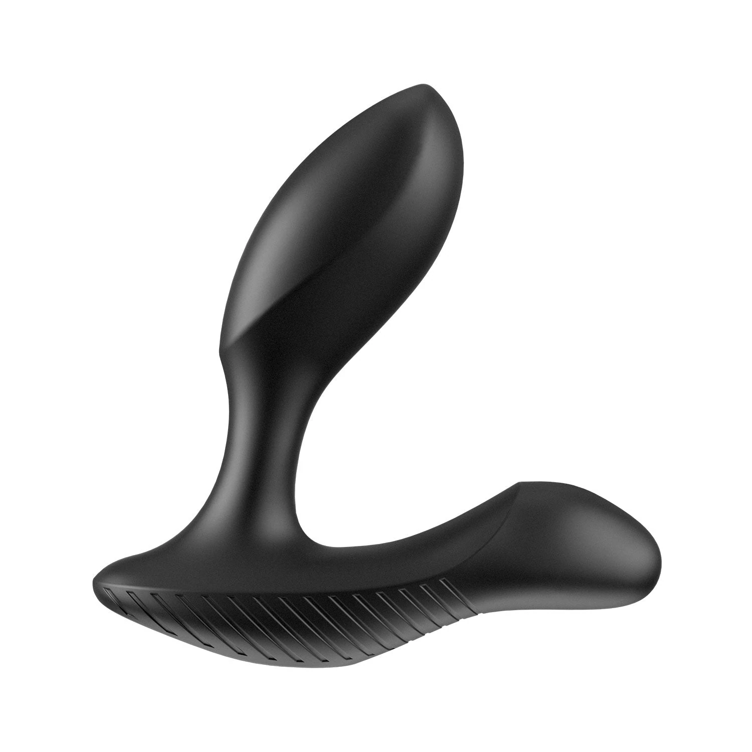 Arcwave Perk black prostate vibrator angled front view on white background.