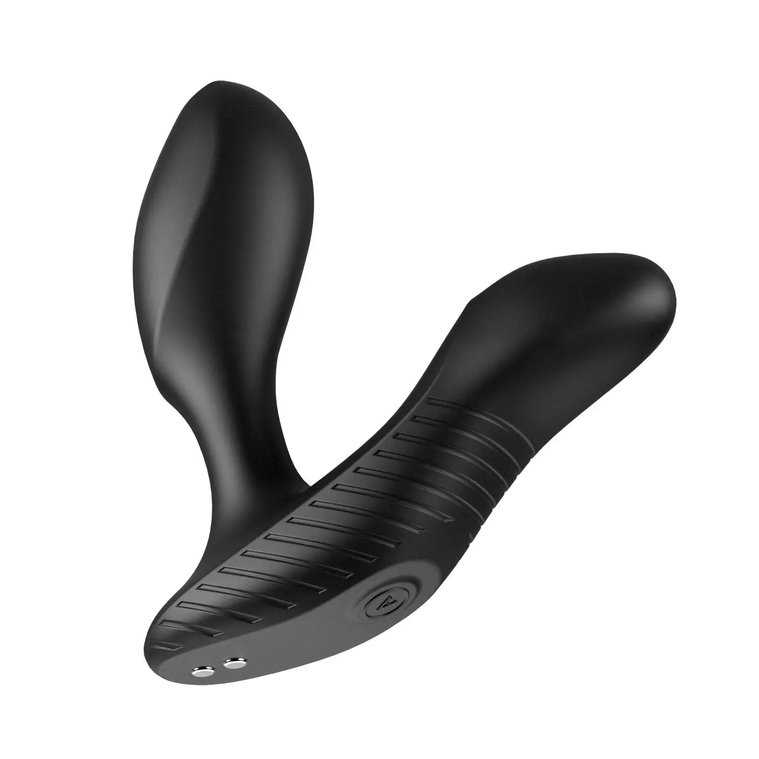 Arcwave Perk black prostate vibrator underside angled view on white background