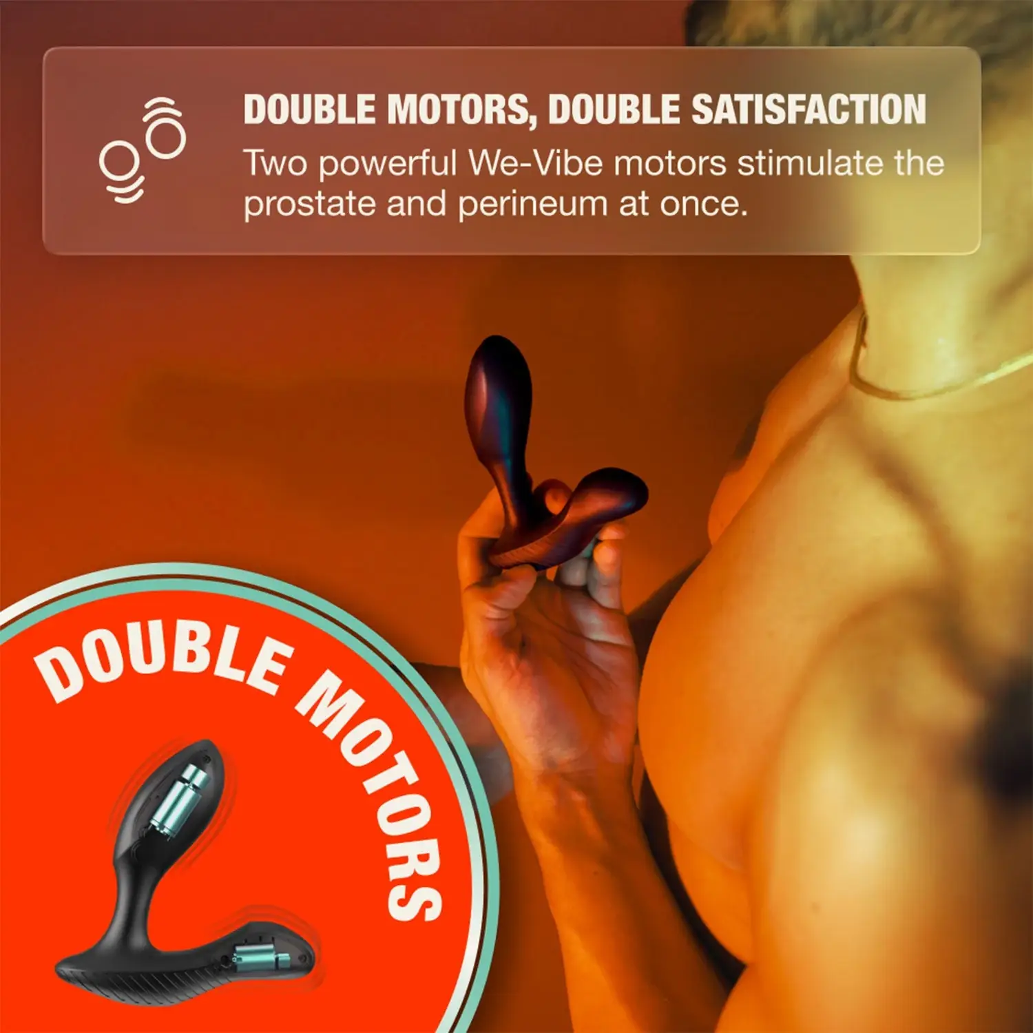 Arcwave Perk black prostate vibrator highlighting dual vibration motors