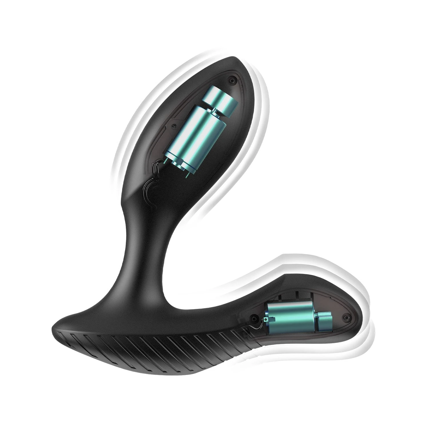 Arcwave Perk black prostate vibrator internal motor illustration on white background